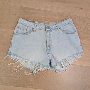 Levi's Vintage Boot Cut Low Rise 517 Women's Light Wash Frayed Denim Shorts  13